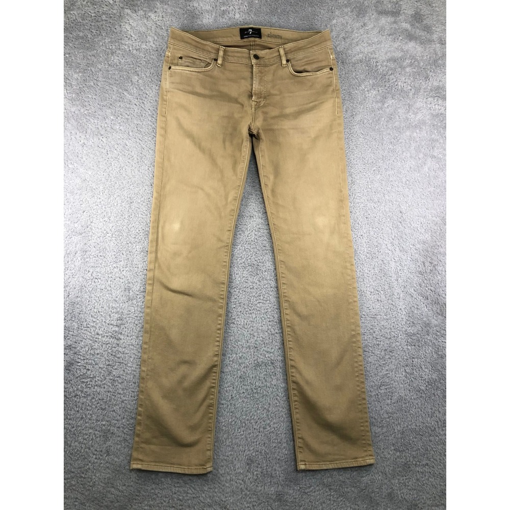 7 For All Mankind Jeans Men 34x34 Brown Slimmy Luxe Performance